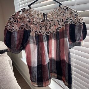 Plaid Swing Top - Anthropology Women’s Small